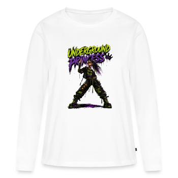 Princesse Underground Neon Punk - T-shirt manches longues Premium bio Femme - blanc - Devant - Julia (174cm)