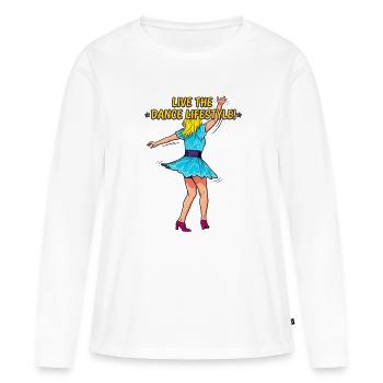 Danseuse - Mode de vie dansant - T-shirt manches longues Premium bio Femme - blanc - Devant - Julia (174cm)