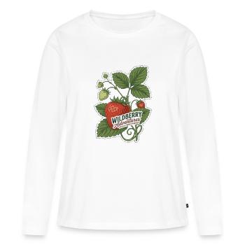 Aventures botaniques vintage de baies sauvages - T-shirt manches longues Premium bio Femme - blanc - Devant - Julia (174cm)