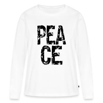Peace - Frauen Premium Bio Langarmshirt - Weiß - Vorne - Julia (174cm)