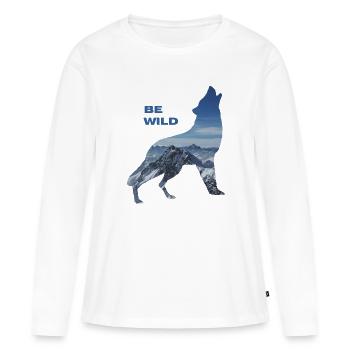 être sauvage - T-shirt manches longues Premium bio Femme - blanc - Devant - Julia (174cm)
