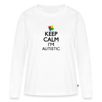 Keep Calm I'm Autistic Geschenk - Frauen Premium Bio Langarmshirt - Weiß - Vorne - Julia (174cm)