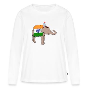 Inde Inde Hindu Pride Drapeau Pays I Cadeau - T-shirt manches longues Premium bio Femme - blanc - Devant - Julia (174cm)