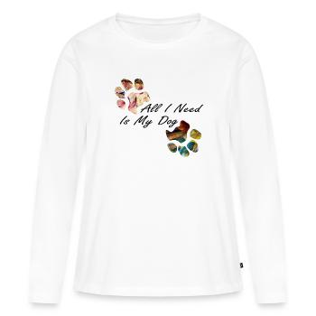 Empreintes de pattes pattes pattes chien chien - T-shirt manches longues Premium bio Femme - blanc - Devant - Julia (174cm)