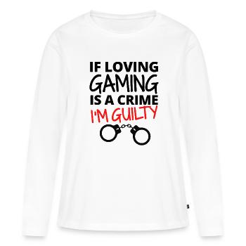 Si aimer le jeu est un crime. Je suis coupable. - T-shirt manches longues Premium bio Femme - blanc - Devant - Julia (174cm)