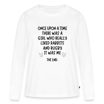A girl who really liked rabbits and rugby. - Women's Premium Organic Long Sleeve Shirt - white - Front - Julia (174cm)