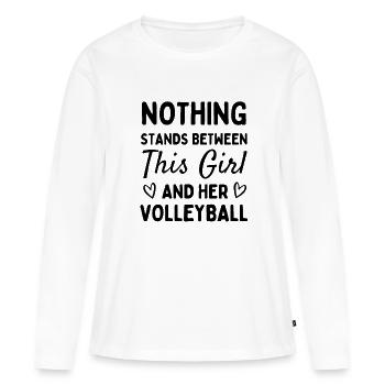 Rien ne s’oppose à cette fille et à son volley-ball - T-shirt manches longues Premium bio Femme - blanc - Devant - Julia (174cm)