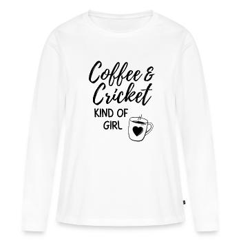 Café & cricket genre de fille. - T-shirt manches longues Premium bio Femme - blanc - Devant - Julia (174cm)