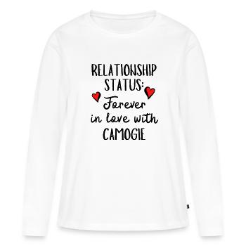 Relationship Status: Forever in love with camogie - Women's Premium Organic Long Sleeve Shirt - white - Front - Julia (174cm)