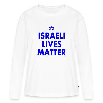 Israeli lives matter - T-shirt manches longues Premium bio Femme - blanc - Devant - Julia (174cm)