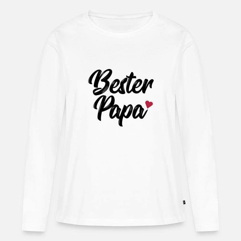 Bester Papa - Frauen Premium Bio Langarmshirt - Weiß
