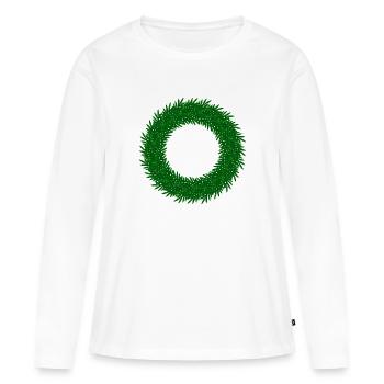 Couronne de l’Avent - T-shirt manches longues Premium bio Femme - blanc - Devant - Julia (174cm)