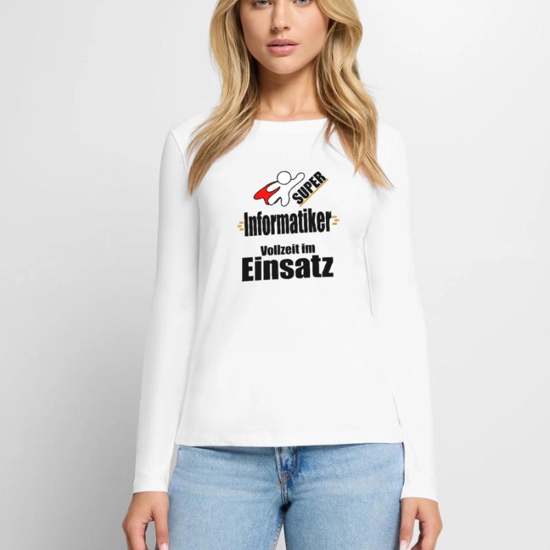 Informatiker Informatik Computer Technik Frauen Premium Bio Langarmshirt