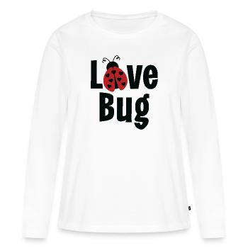 Bug d’amour - T-shirt manches longues Premium bio Femme - blanc - Devant - Julia (174cm)
