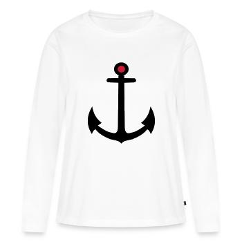 Anker - Frauen Premium Bio Langarmshirt - Weiß - Vorne - Julia (174cm)