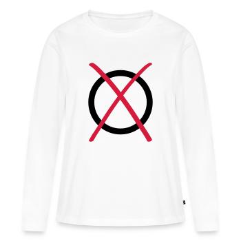 élection choix oui no - T-shirt manches longues Premium bio Femme - blanc - Devant - Julia (174cm)