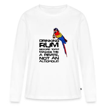 Drinking Rum - Frauen Premium Bio Langarmshirt - Weiß - Vorne - Julia (174cm)