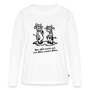 Une vache muh fait ... de wicki_de - T-shirt manches longues Premium bio Femme - blanc - Devant - Julia (174cm)