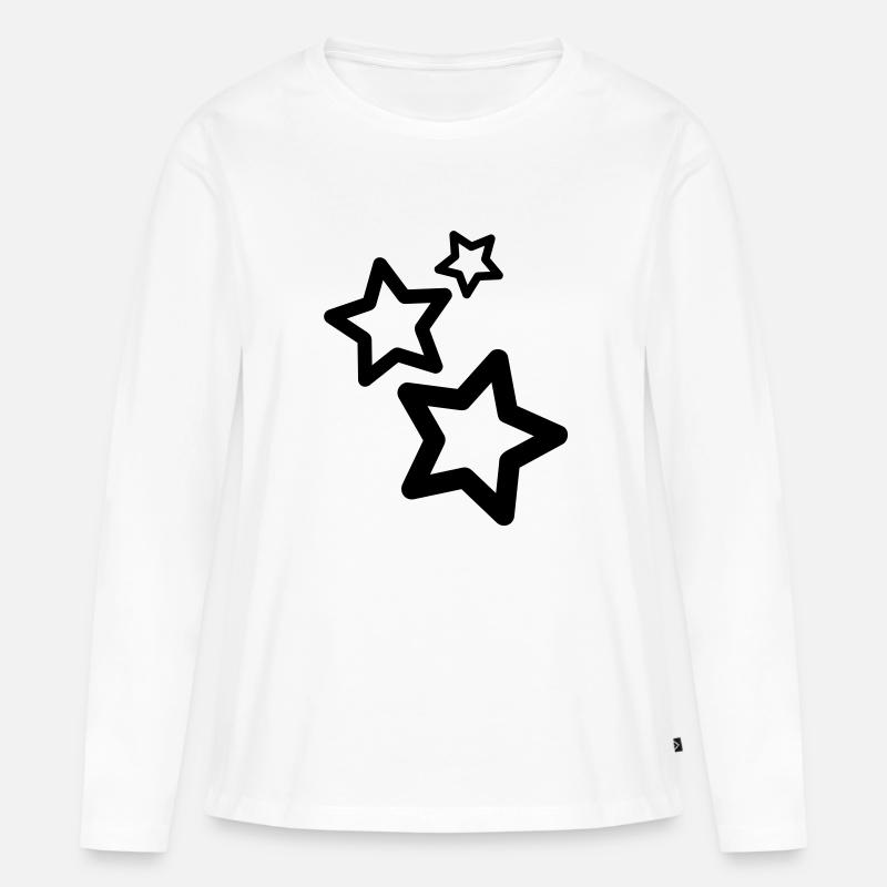 Stars - Women's Premium Organic Long Sleeve Shirt - white