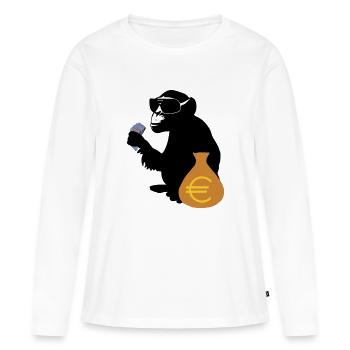 Euro monkey - Women's Premium Organic Long Sleeve Shirt - white - Front - Julia (174cm)