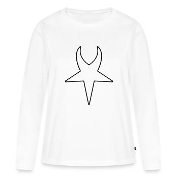 devil - T-shirt manches longues Premium bio Femme - blanc - Devant - Julia (174cm)