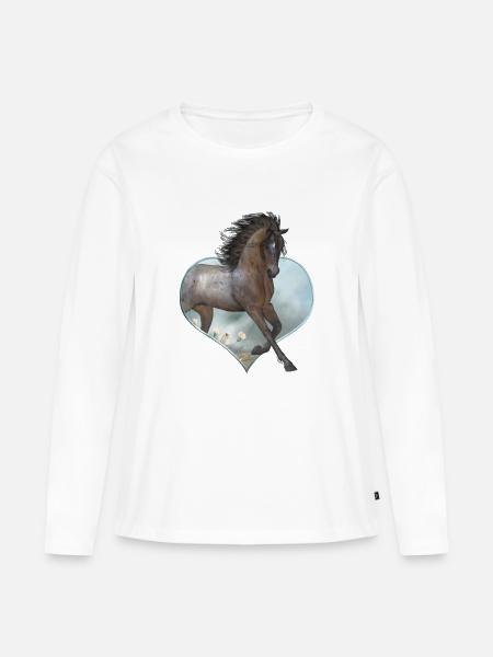 Pferd - Women's Premium Organic Long Sleeve Shirt - white
