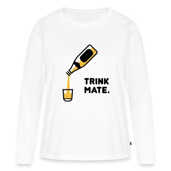 Boire MATE - T-shirt manches longues Premium bio Femme - blanc - Devant - Julia (174cm)