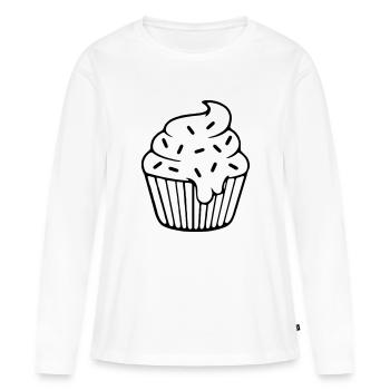 Cupcake - T-shirt manches longues Premium bio Femme - blanc - Devant - Julia (174cm)