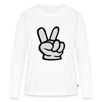 main victoire - T-shirt manches longues Premium bio Femme - blanc - Devant - Julia (174cm)