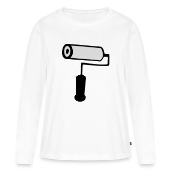 paint roller building house painting - Women's Premium Organic Long Sleeve Shirt - white - Front - Julia (174cm)