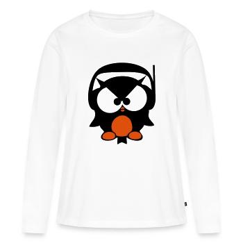 owl beat - beat owl - Women's Premium Organic Long Sleeve Shirt - white - Front - Julia (174cm)