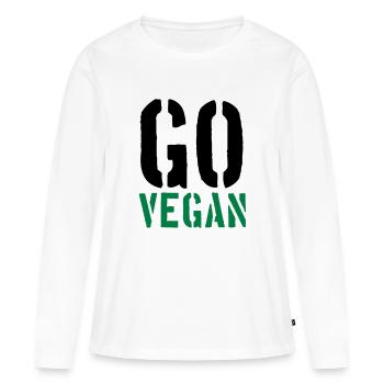 Aller Vegan - T-shirt manches longues Premium bio Femme - blanc - Devant - Julia (174cm)
