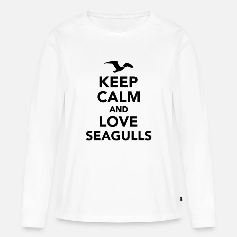 Möwe - Frauen Premium Bio Langarmshirt - Weiß