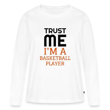 Basketball - Basket ball - Basket-ball - Baskette - Women's Premium Organic Long Sleeve Shirt - white - Front - Julia (174cm)