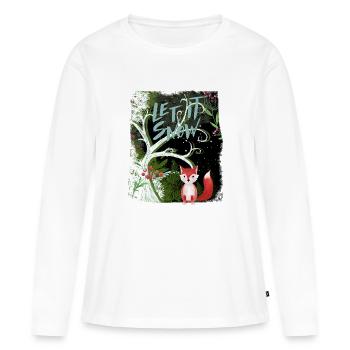 Laissez-le neige chemise d'hiver - T-shirt manches longues Premium bio Femme - blanc - Devant - Julia (174cm)