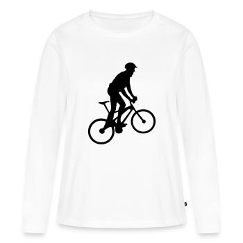 Cycling, biking 1 (super cheap!) - T-shirt manches longues Premium bio Femme - blanc - Devant - Julia (174cm)