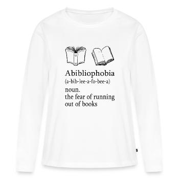 funny definition about reading addicts-reader gift - Women's Premium Organic Long Sleeve Shirt - white - Front - Julia (174cm)
