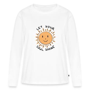 Laissez briller votre âme - T-shirt manches longues Premium bio Femme - blanc - Devant - Julia (174cm)