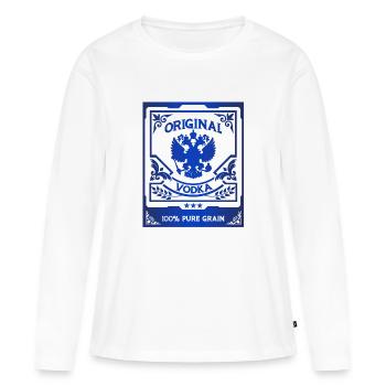 Vodka russe - T-shirt manches longues Premium bio Femme - blanc - Devant - Julia (174cm)