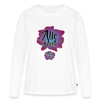 alle doof - außer mir - Frauen Premium Bio Langarmshirt - Weiß - Vorne - Julia (174cm)