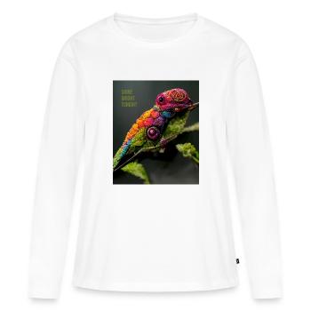 Shine with the glow of the stars - a positive slogan - Women's Premium Organic Long Sleeve Shirt - white - Front - Julia (174cm)