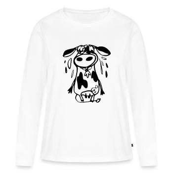 The Pila cow - Women's Premium Organic Long Sleeve Shirt - white - Front - Julia (174cm)