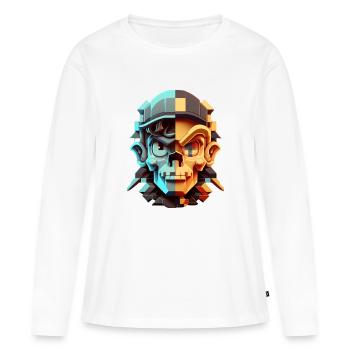 Dude 8bit Pixelart - T-shirt manches longues Premium bio Femme - blanc - Devant - Julia (174cm)