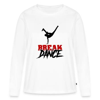 Break Dance 01 - T-shirt manches longues Premium bio Femme - blanc - Devant - Julia (174cm)