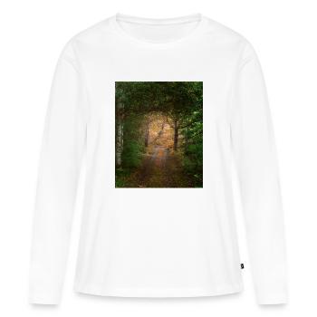 Wald - Frauen Premium Bio Langarmshirt - Weiß - Vorne - Julia (174cm)