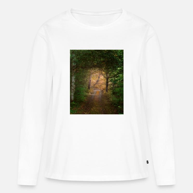 Wald - Frauen Premium Bio Langarmshirt - Weiß
