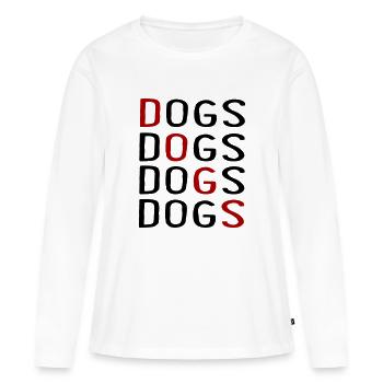 Canine - T-shirt manches longues Premium bio Femme - blanc - Devant - Julia (174cm)