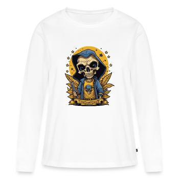 La mort dans le quartier - T-shirt manches longues Premium bio Femme - blanc - Devant - Julia (174cm)