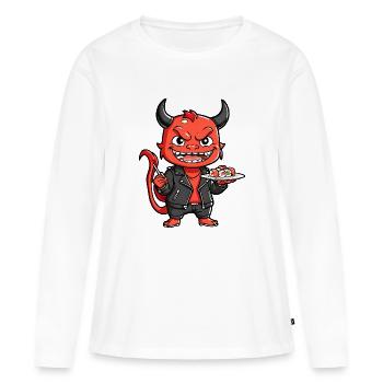 Red Devil - Women's Premium Organic Long Sleeve Shirt - white - Front - Julia (174cm)