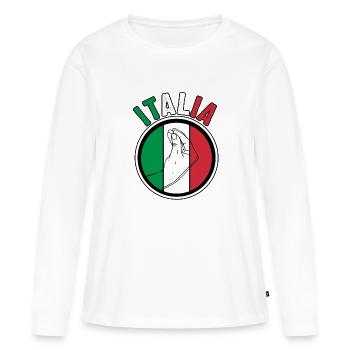 Italie Italien Italien Italie - T-shirt manches longues Premium bio Femme - blanc - Devant - Julia (174cm)